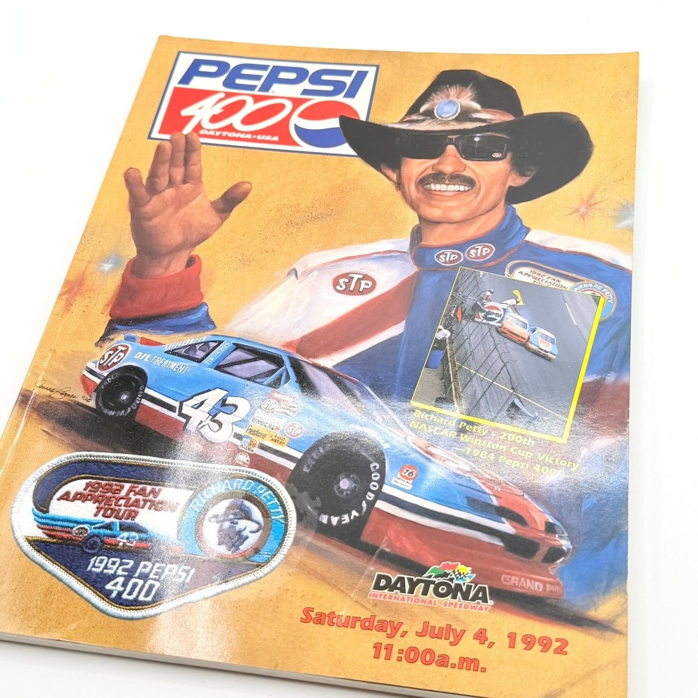 Vintage 1992 Pepsi 400 Daytona NASCAR Program Richard‎ Petty Fan Tour